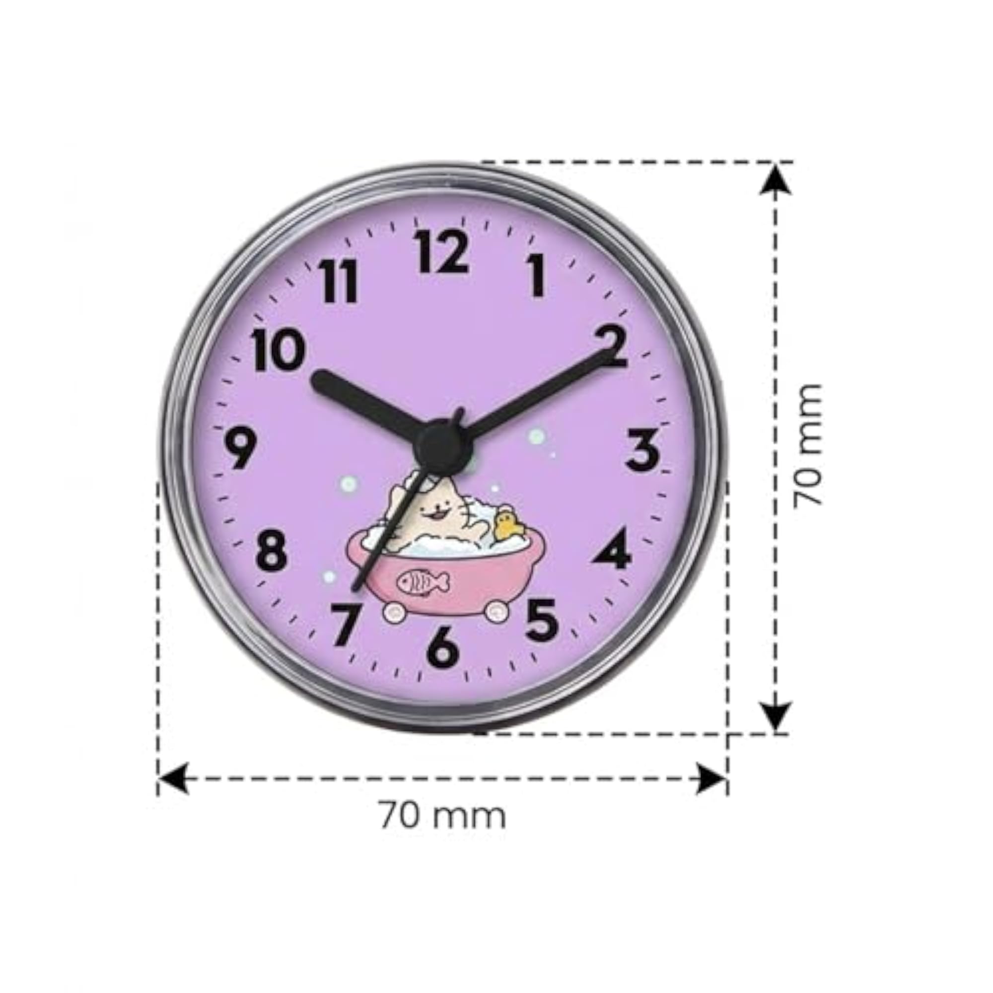 Bathroom Clock Waterproof Round Cartoon Small